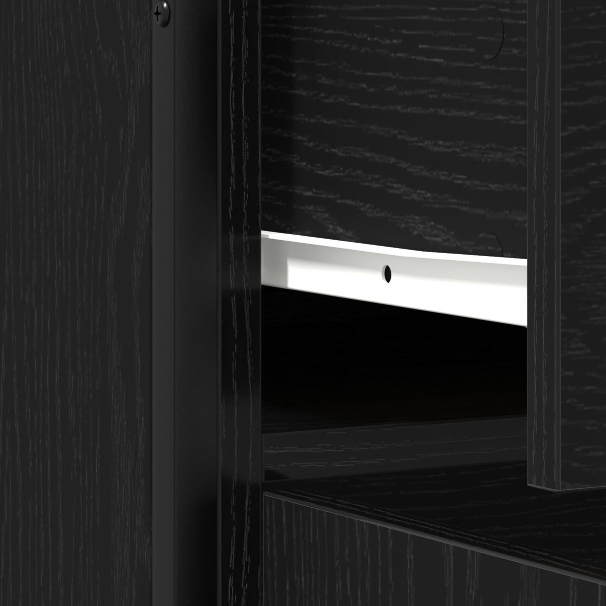 Sideboard Black Oak 70X30X80 Cm Engineered Wood And Steel