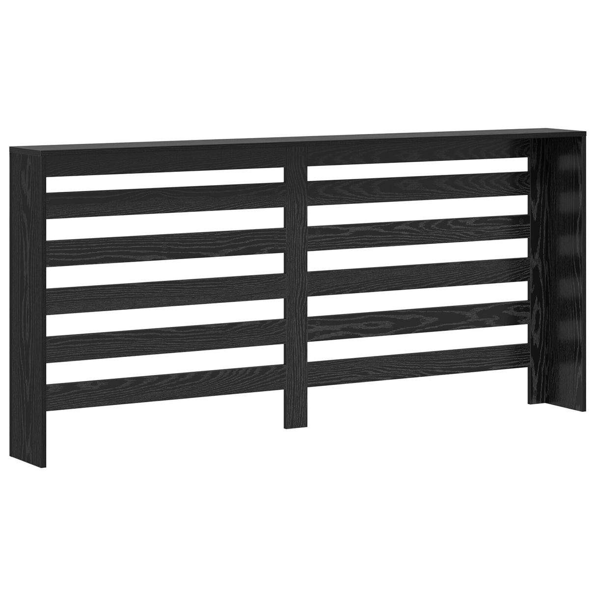 Radiator Cover Black Oak 175X20X82 Cm Engineered Wood