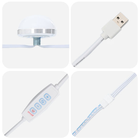 Vanity Mirror With Led Lights Black Oak 80X55X18 Cm