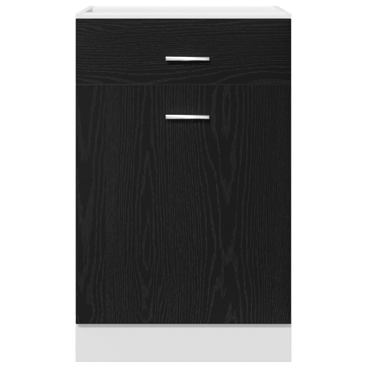 Black Oak Drawer Cabinet - 50X46X81.5 Cm, Made With Engineered Wood