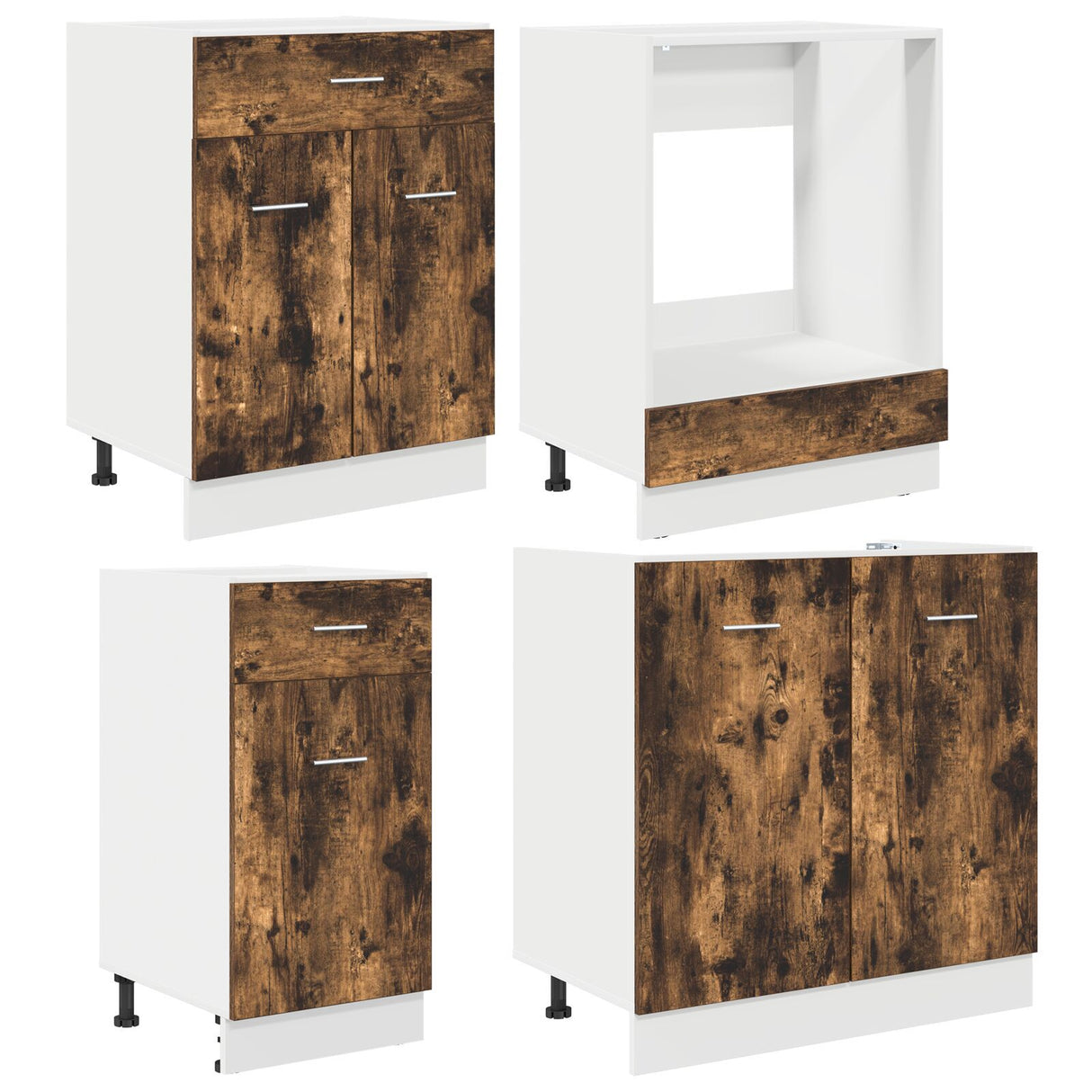 8 Piece Kitchen Cabinet Set Smoked Oak Engineered Wood