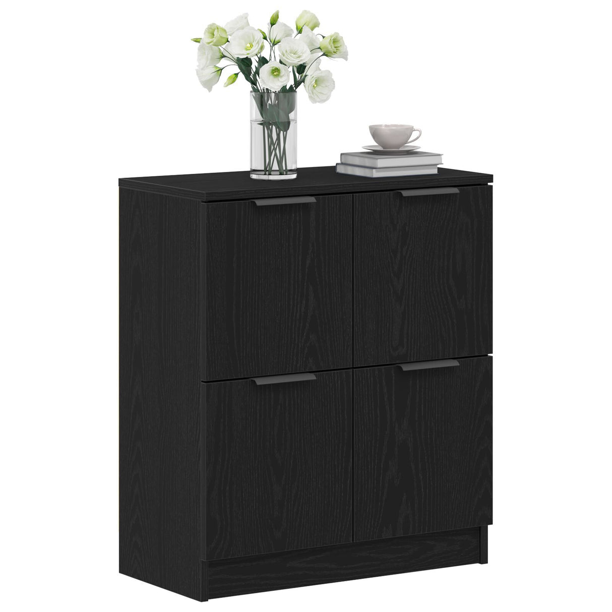 Black Oak Sideboard - 60 X 30 X 70 Cm - Made Of Engineered Wood