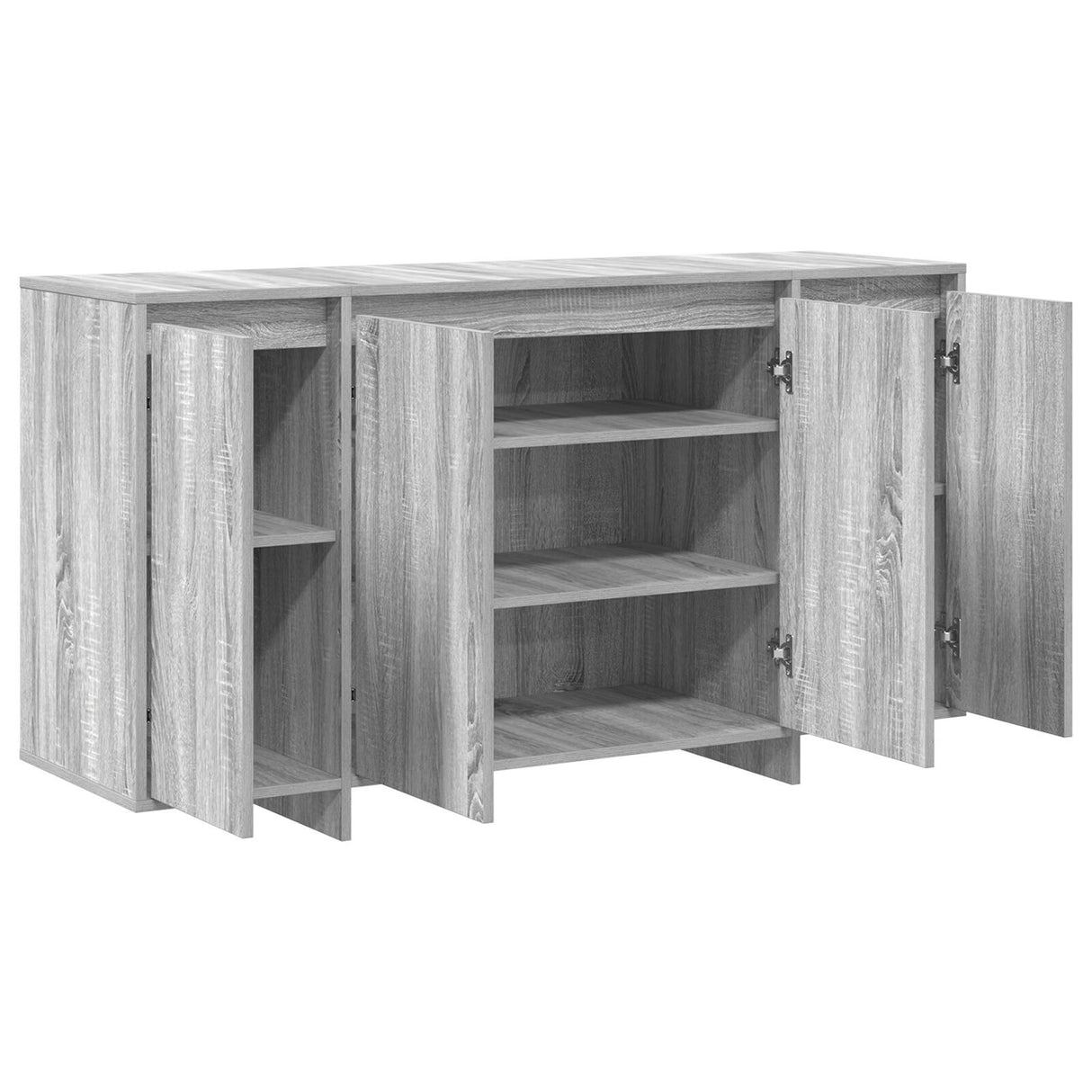Grey Sideboard Engineered Wood 135 X 41 X 75 Cm