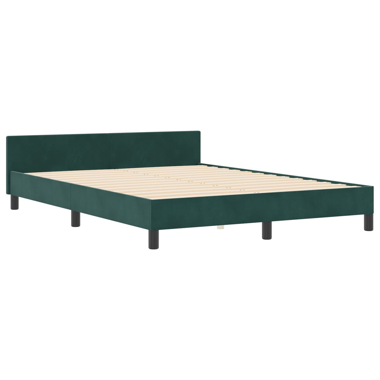 Bed Frame Dark Green 140X190 Cm Velvet