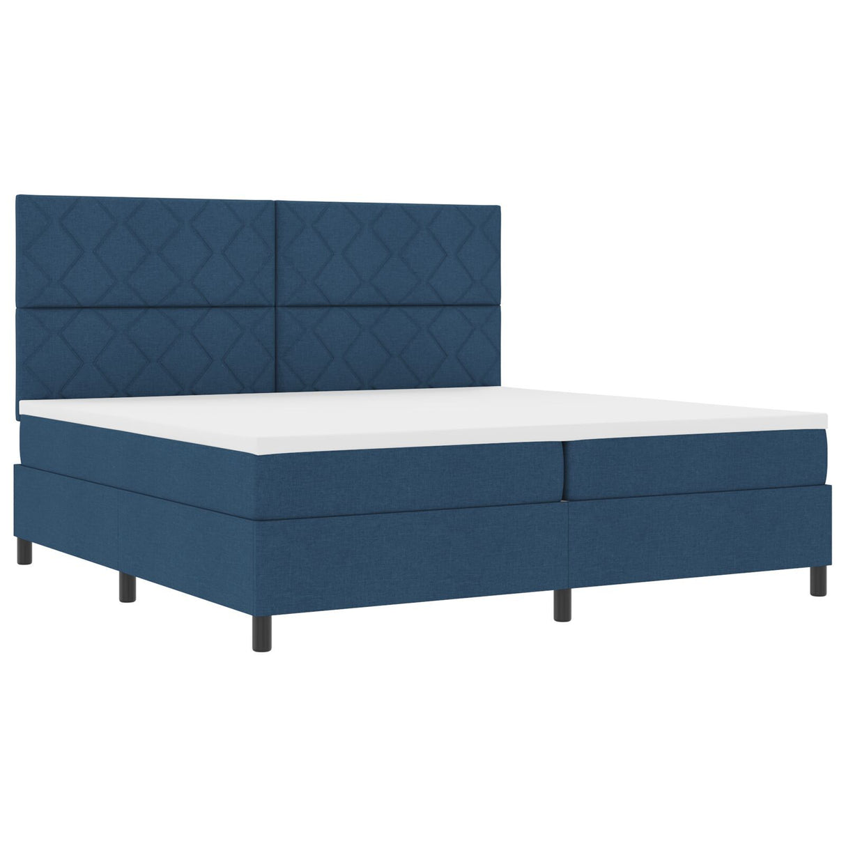 Box Spring Bed With Mattress & Led Blue 200X200 Cm Fabric