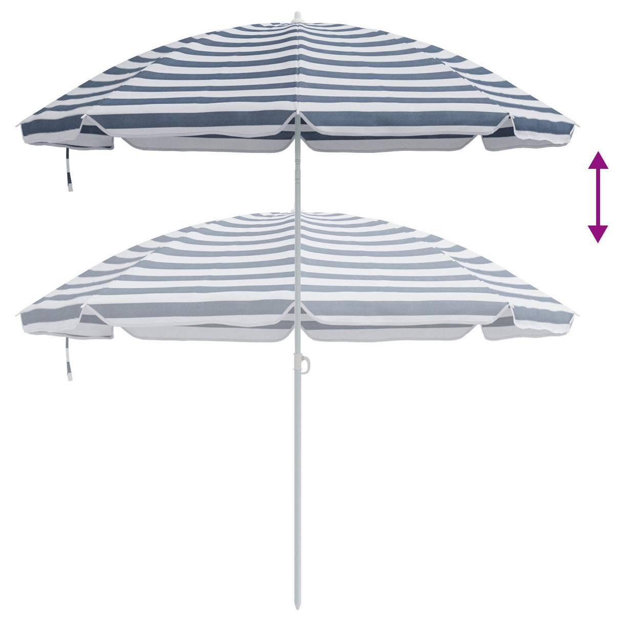 Beach Parasol With Aluminium Pole Blue & White 300 Cm
