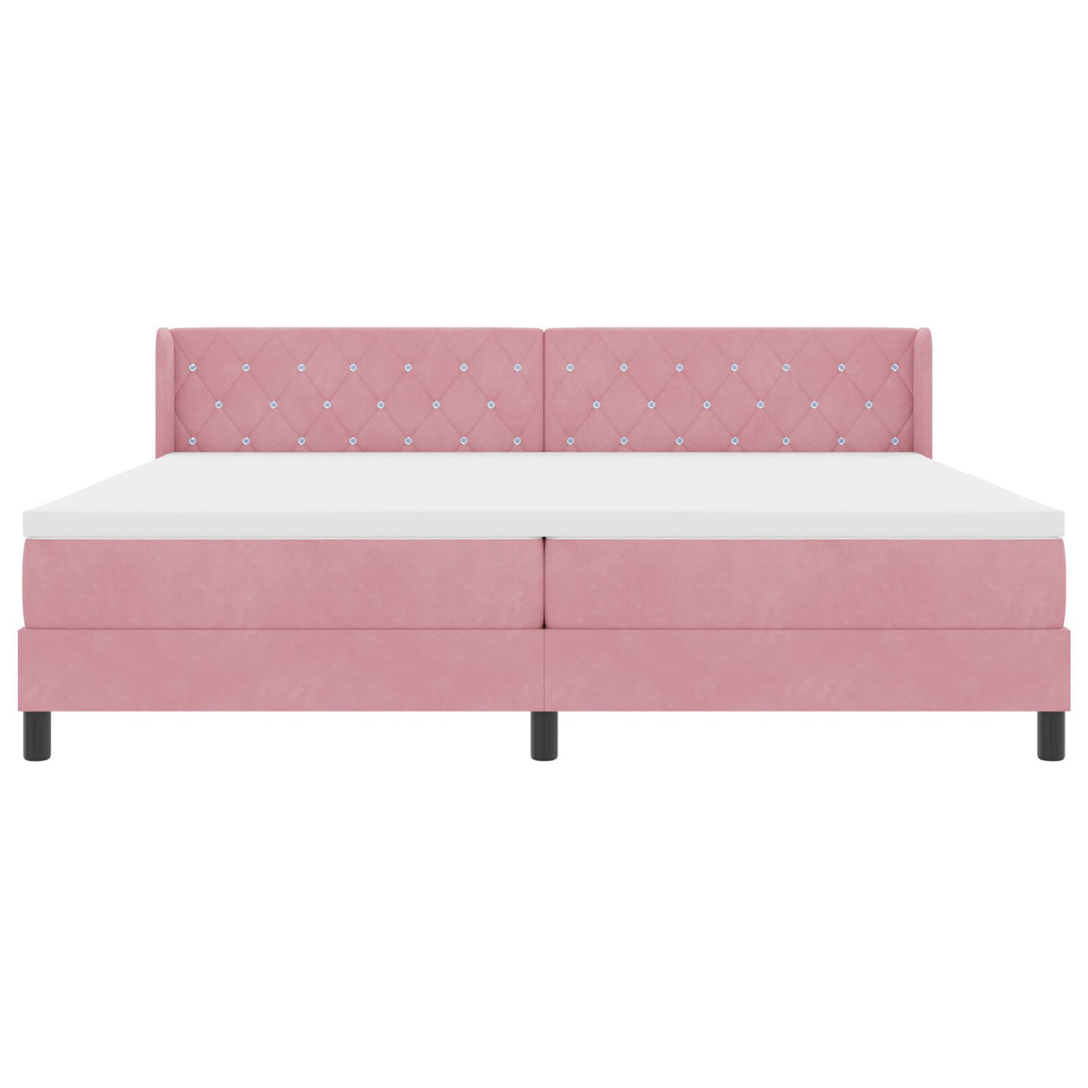 Box Spring Bed With Mattress Pink 200X200 Cm Velvet