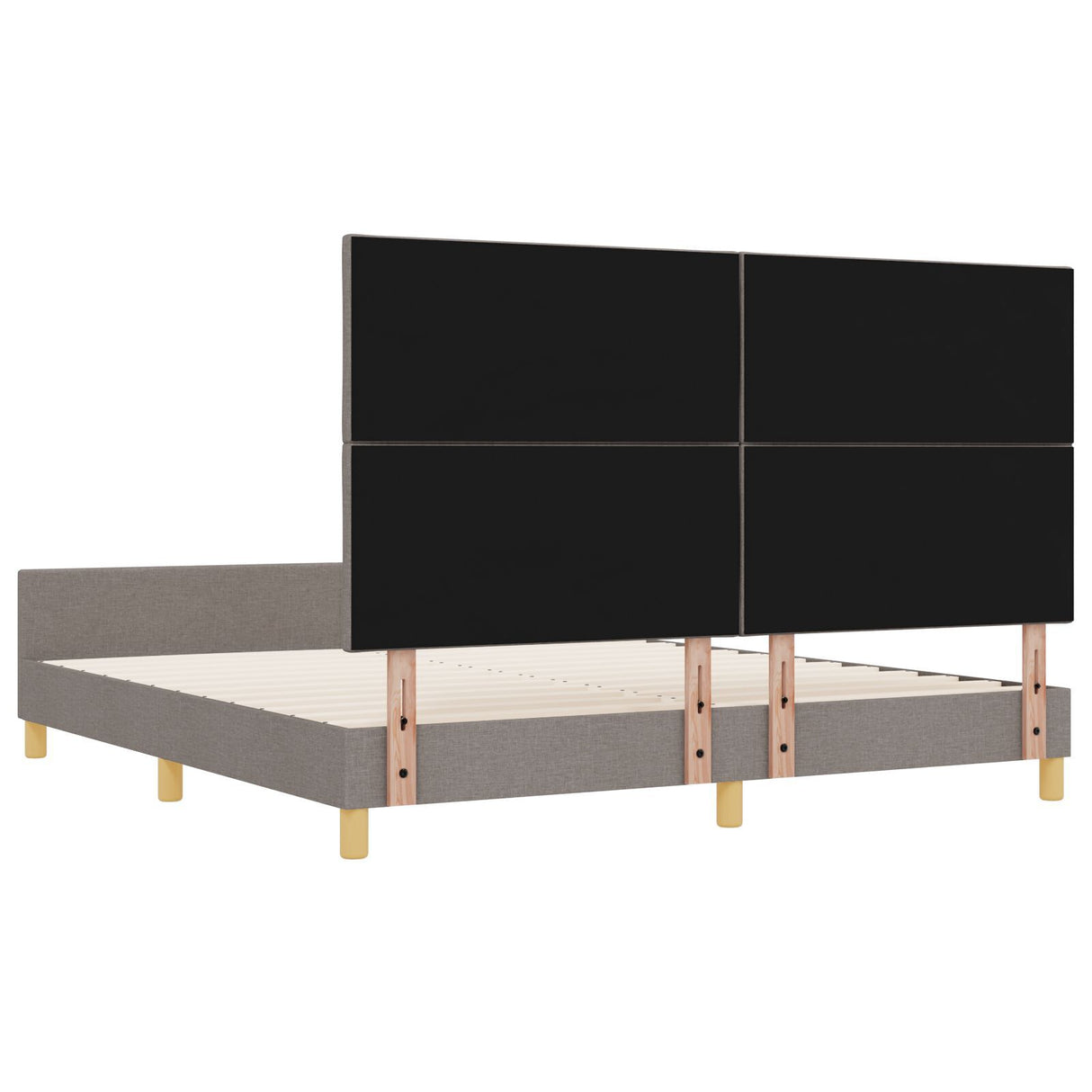 Bed Frame In Taupe, 180X200 Cm, Fabric