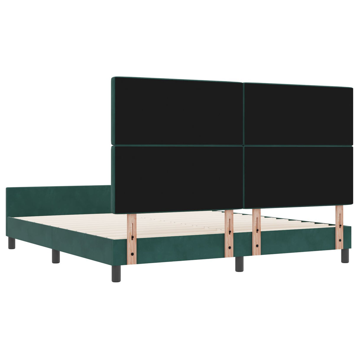 Bed Frame In Dark Green, 180X200 Cm, Velvet