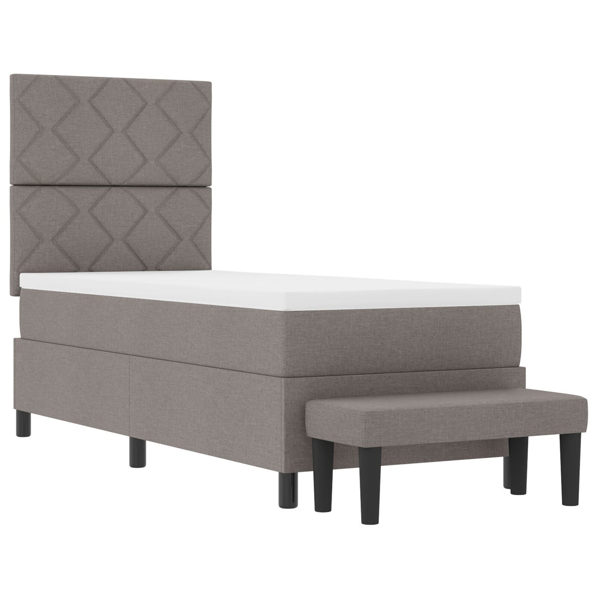 Box Spring Bed With Mattress & Bench Taupe 80X200 Cm Fabric