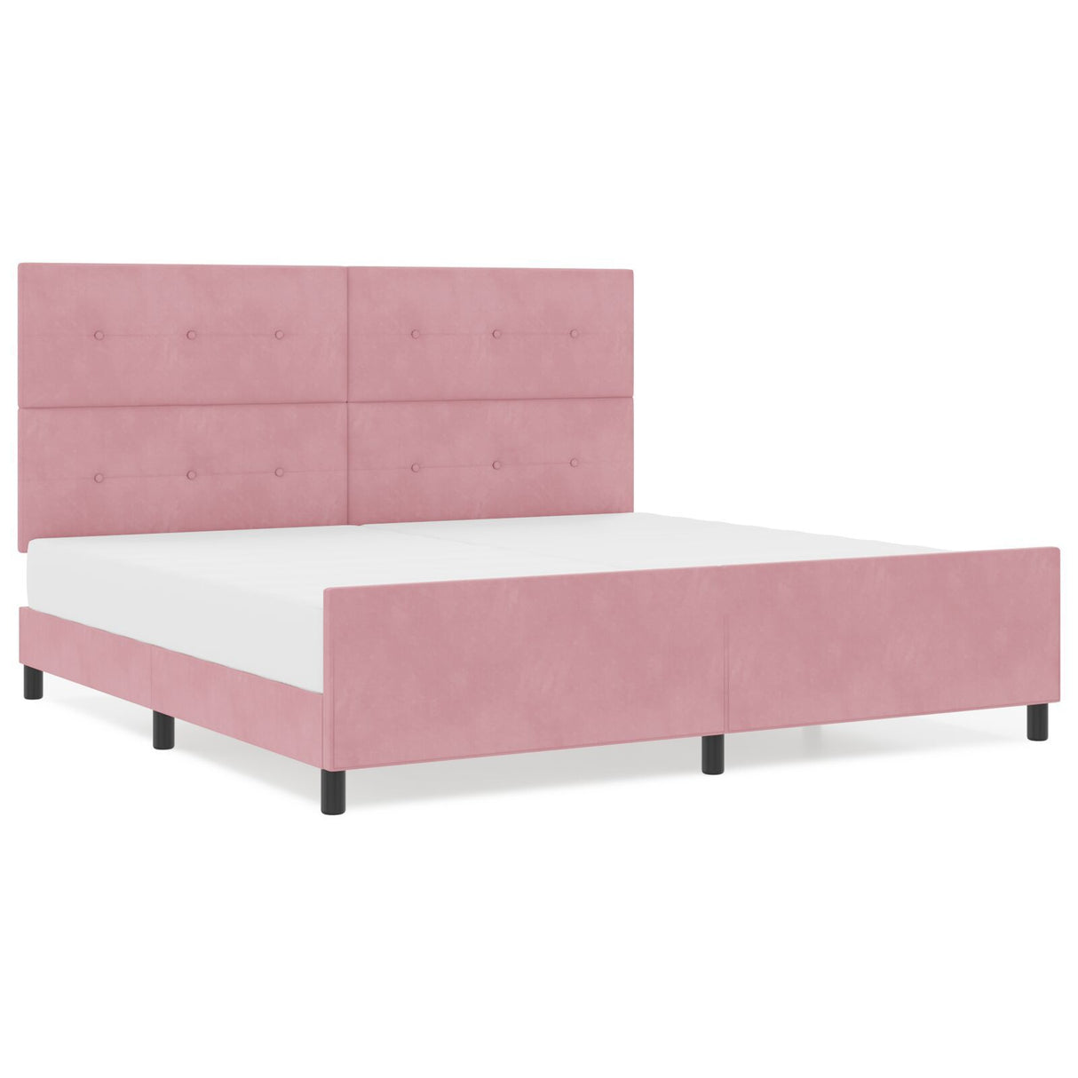 Bed Frame Pink 200X200 Cm Velvet