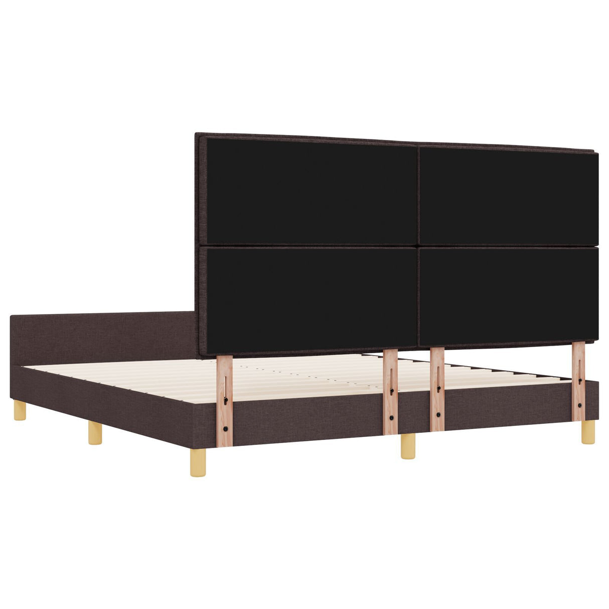 Bed Frame Dark Brown 180X200 Cm Fabric
