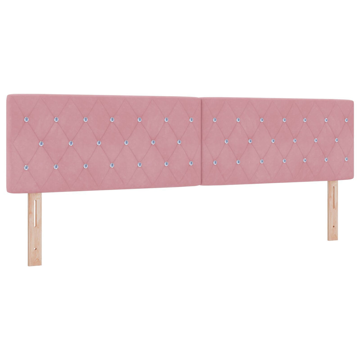 Box Spring Bed With Mattress & Led Pink 180X200 Cm Velvet
