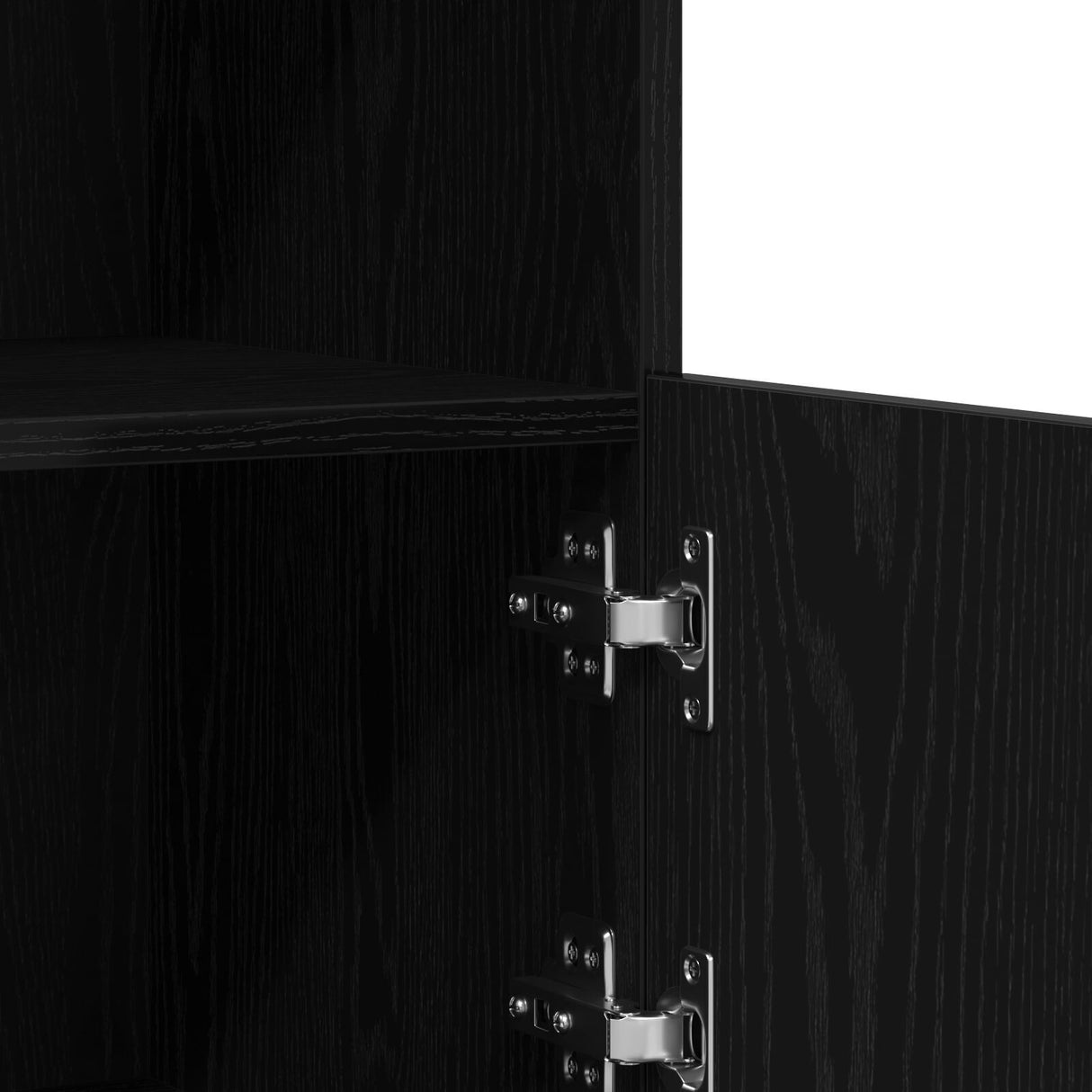 Sideboard With Led Lights Black Oak 81X37X67 Cm