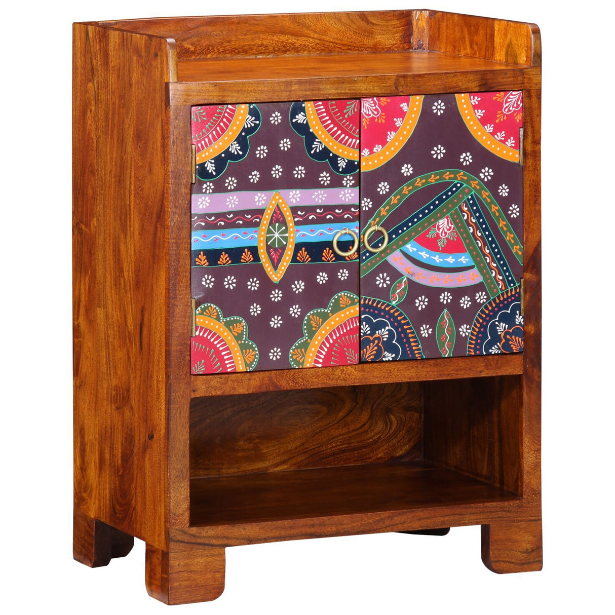 Shoe Cabinet 55X35X75 Cm Solid Wood Acacia