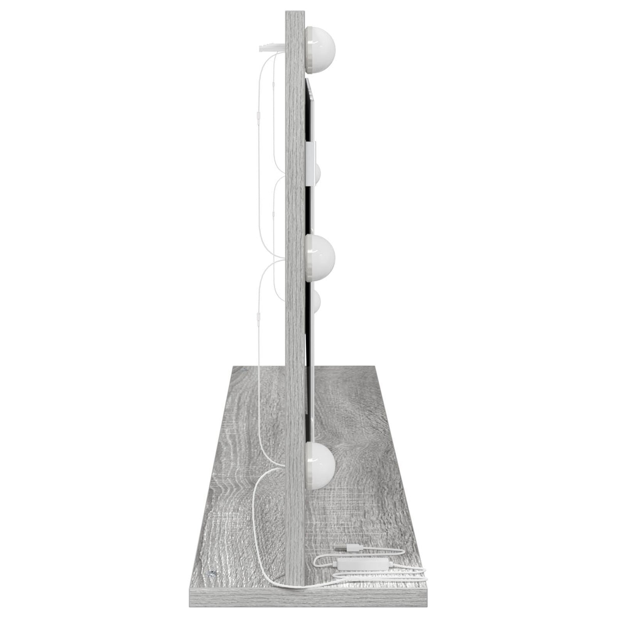 Vanity Mirror With Led Lights Grey Sonoma 100X45X18 Cm