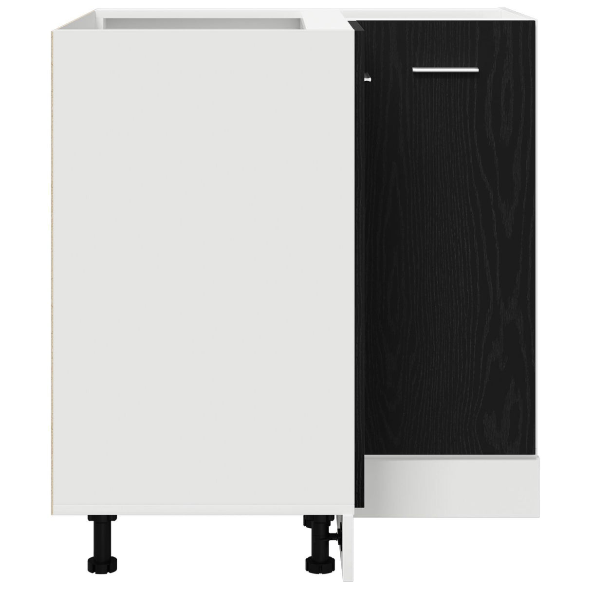 Black Oak Corner Bottom Cabinet - 75.5X75.5X81.5 Cm, Made Of Engineered Wood