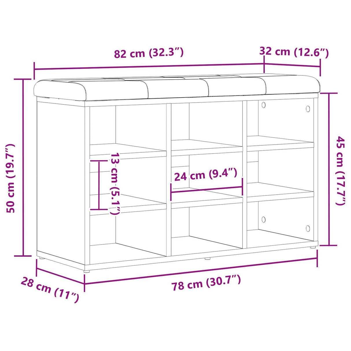 Storage Bench Black Oak 80X30X48 Cm Engineered Wood