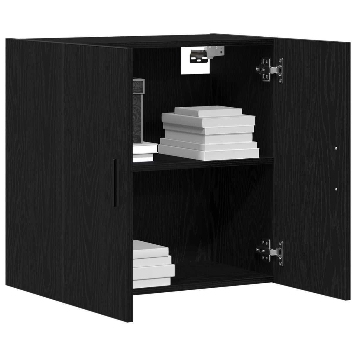 Wall Cabinet Black Oak 60X31X60 Cm Engineered Wood