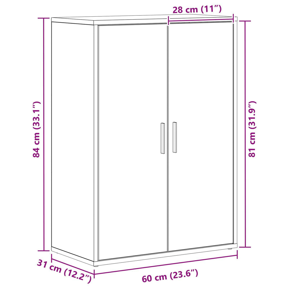 Sideboard Artisan Oak 60X31X84 Cm Engineered Wood
