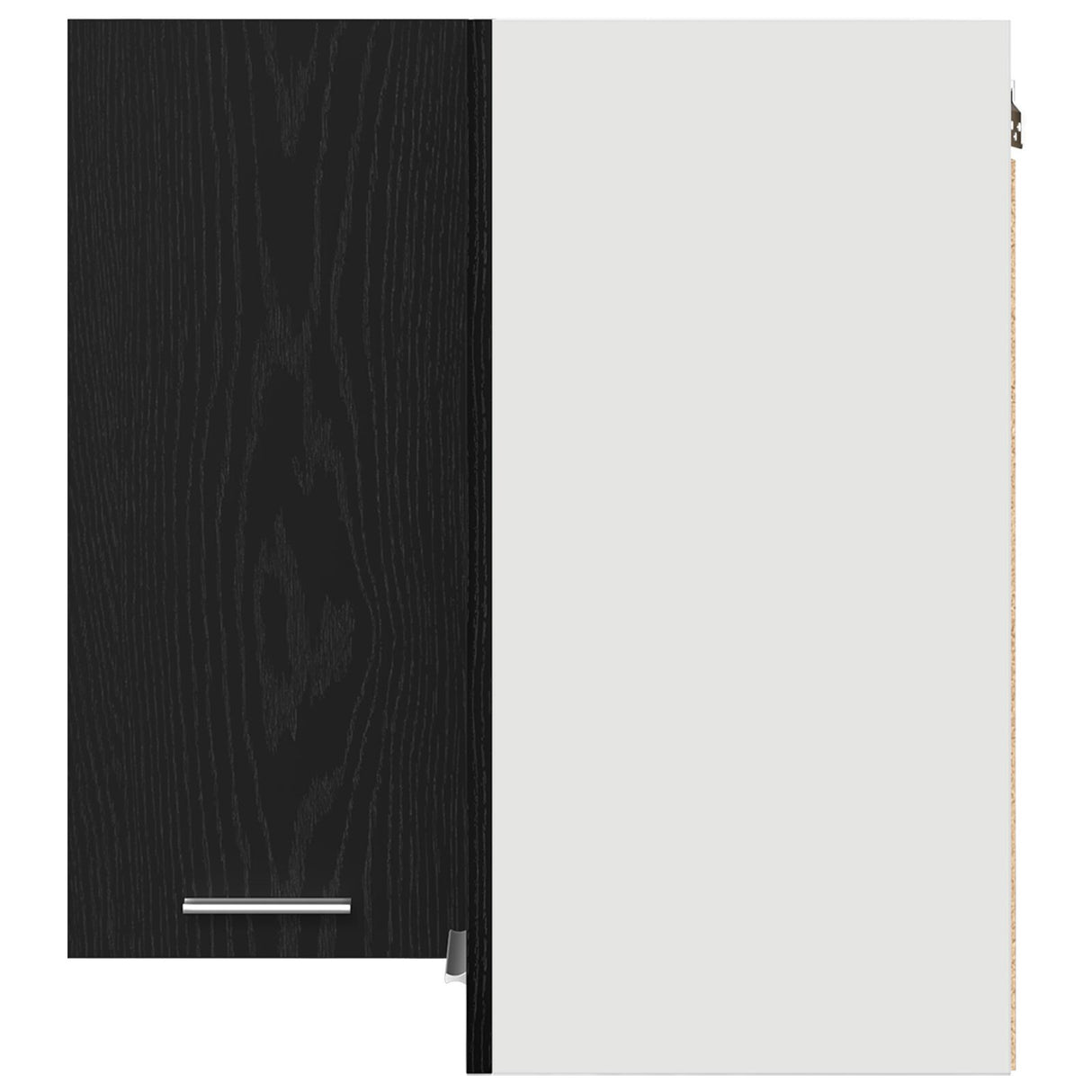 Hanging Corner Cabinet - Black Oak - 57X57X60 Cm - Made From Engineered Wood