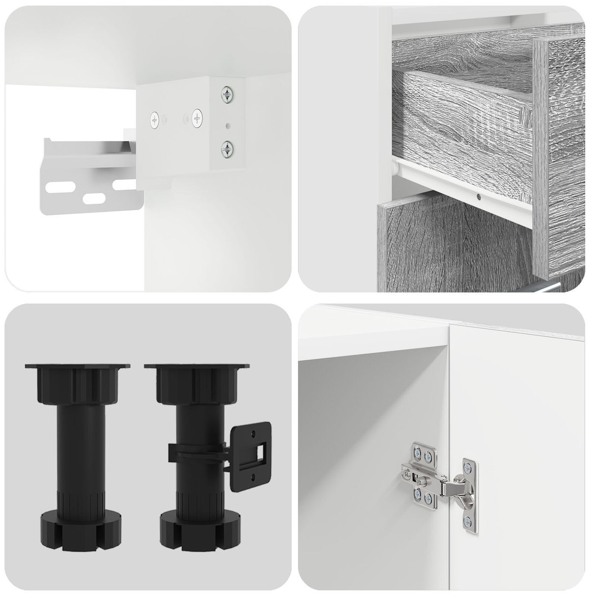 8 Piece Kitchen Cabinet Set Grey Sonoma Engineered Wood