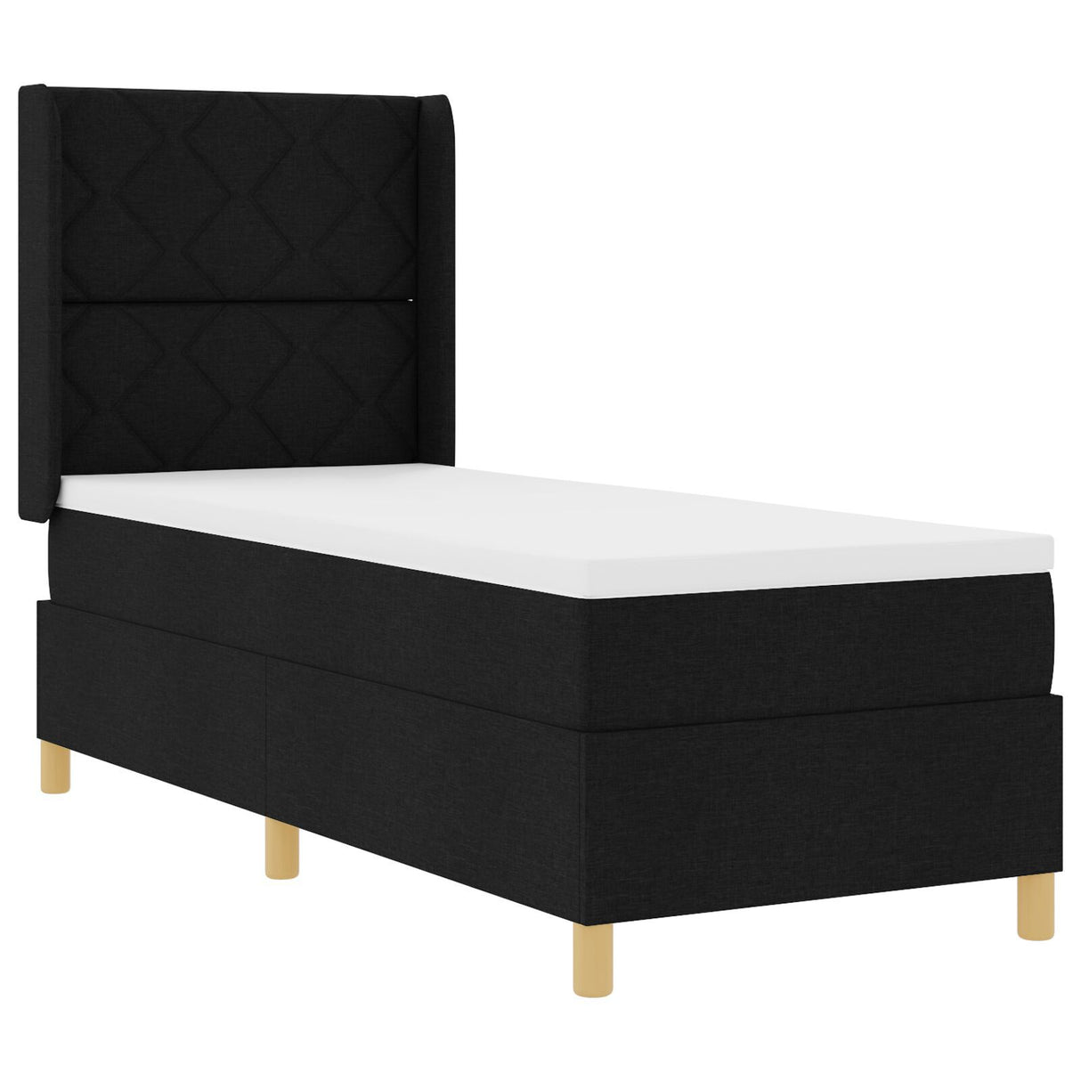 Box Spring Bed With Mattress Black 80X200 Cm Fabric