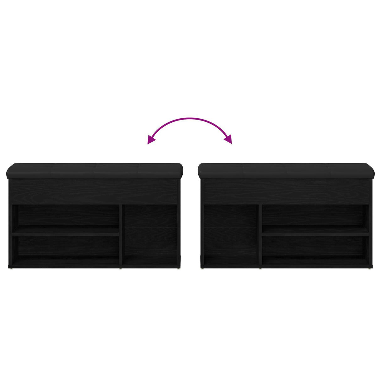 Storage Bench Black Oak 80X30X45 Cm Engineered Wood