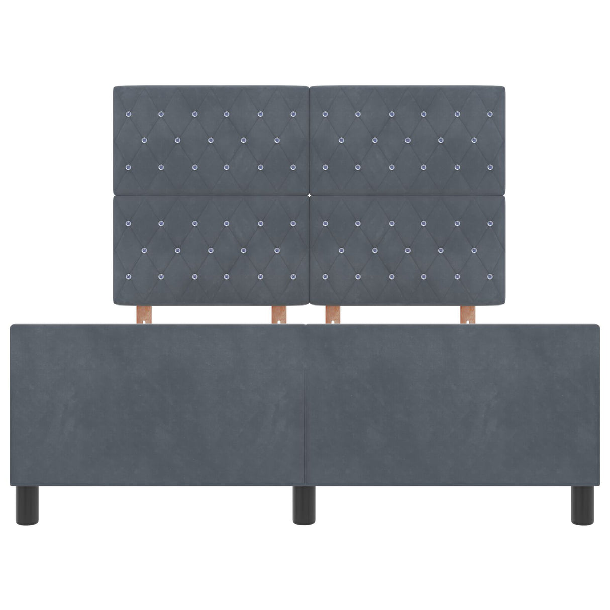 Bed Frame Dark Grey 140X190 Cm Velvet