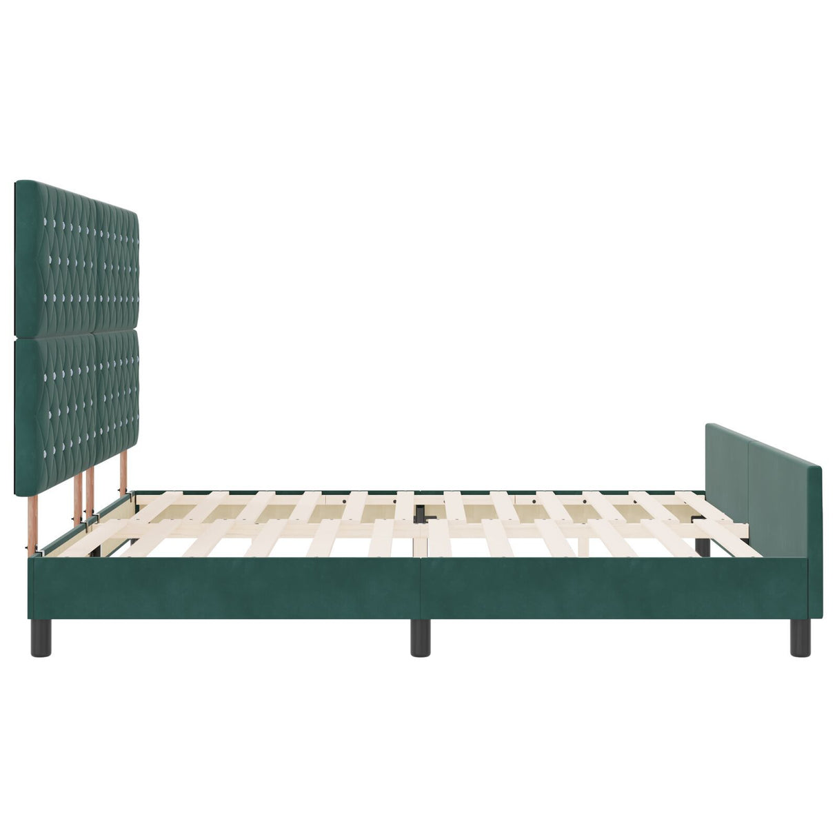 Bed Frame In Dark Green, 180X200 Cm, Velvet