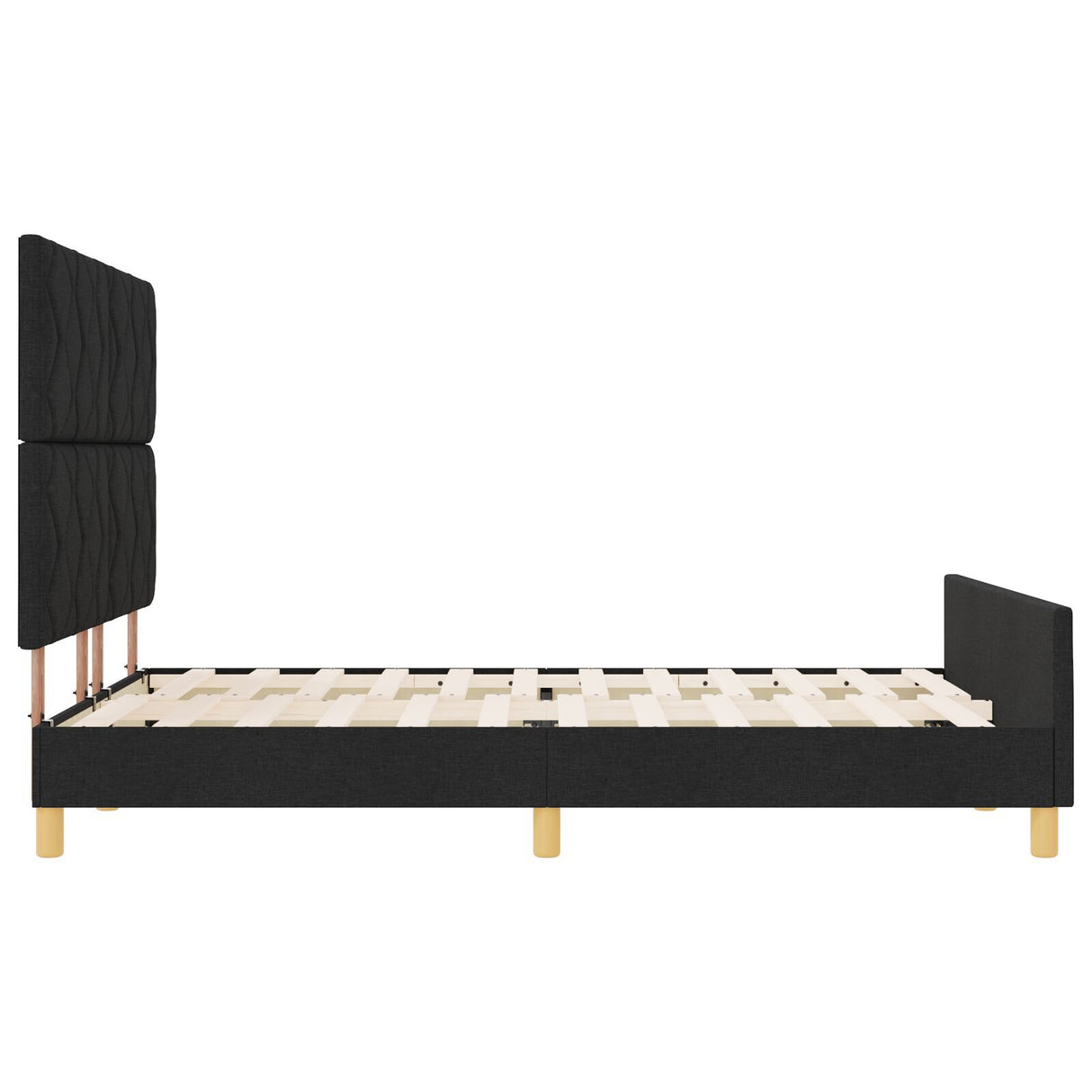 Black Fabric Bed Frame 140X190 Cm