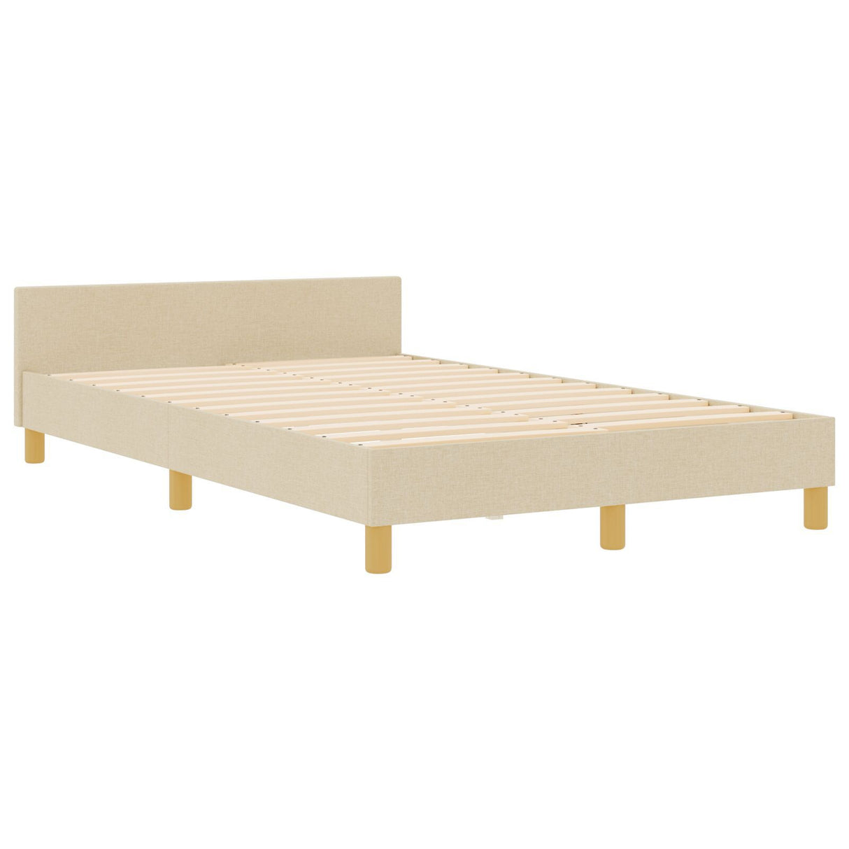 Bed Frame In Cream, 120X200 Cm, Fabric