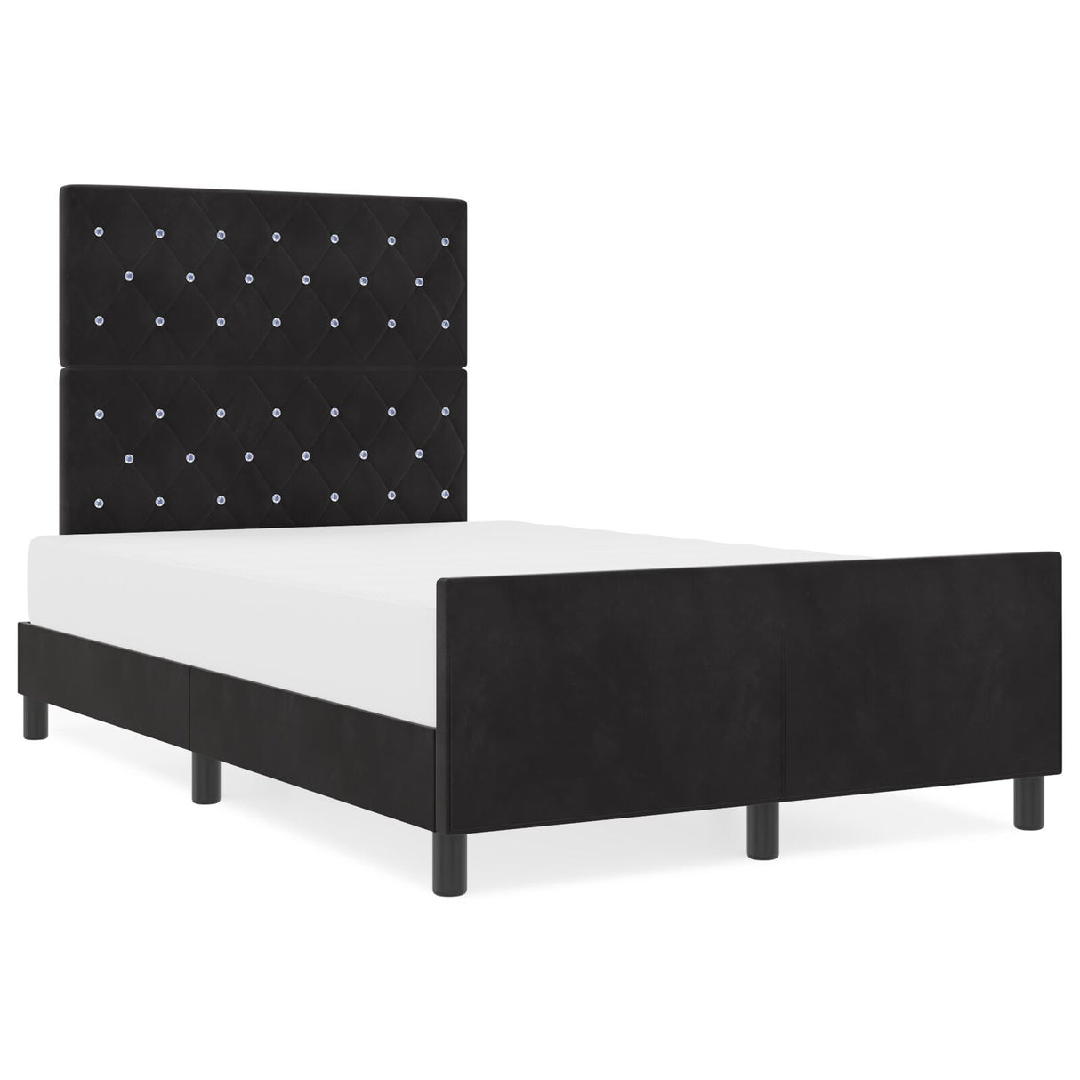 Bed Frame Black 120X200 Cm Velvet