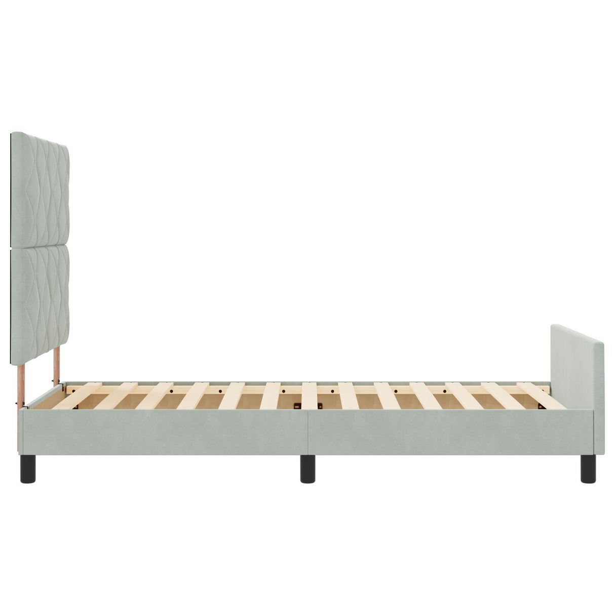 Bed Frame Light Grey 90X200 Cm Velvet