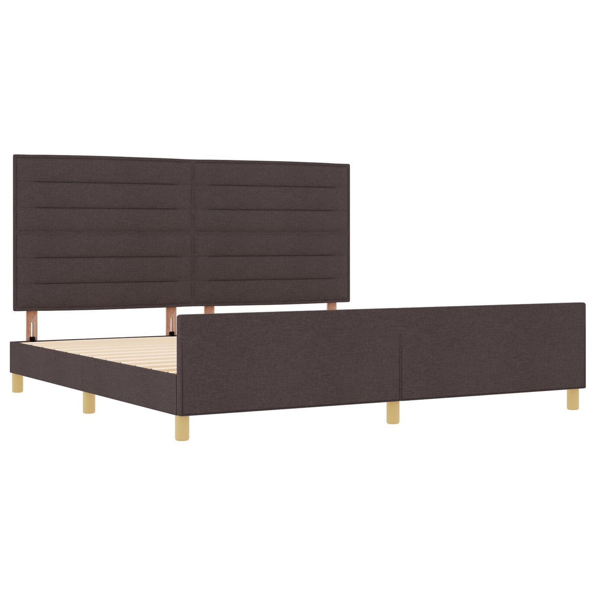 Bed Frame Dark Brown 200X200 Cm Fabric