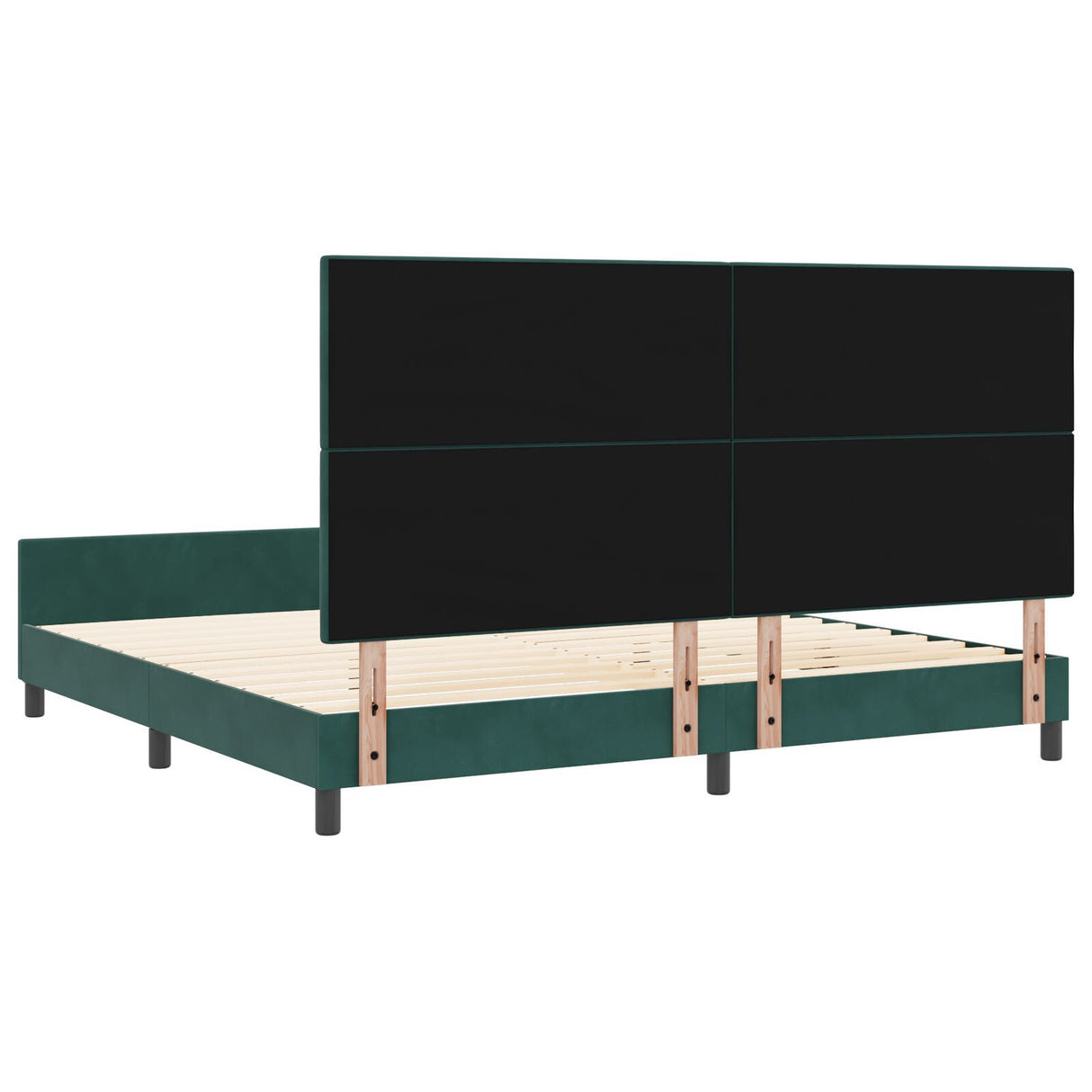 Bed Frame Dark Green 200X200 Cm Velvet