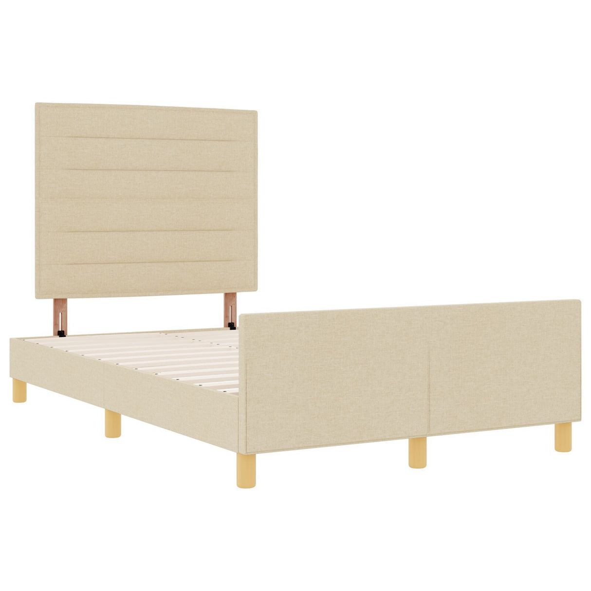 Bed Frame In Cream, 120X200 Cm, Fabric