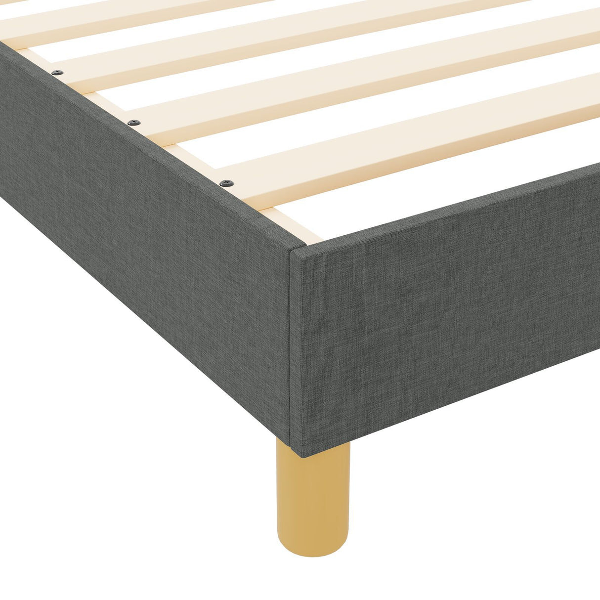 Bed Frame Dark Grey 90X190 Cm Fabric