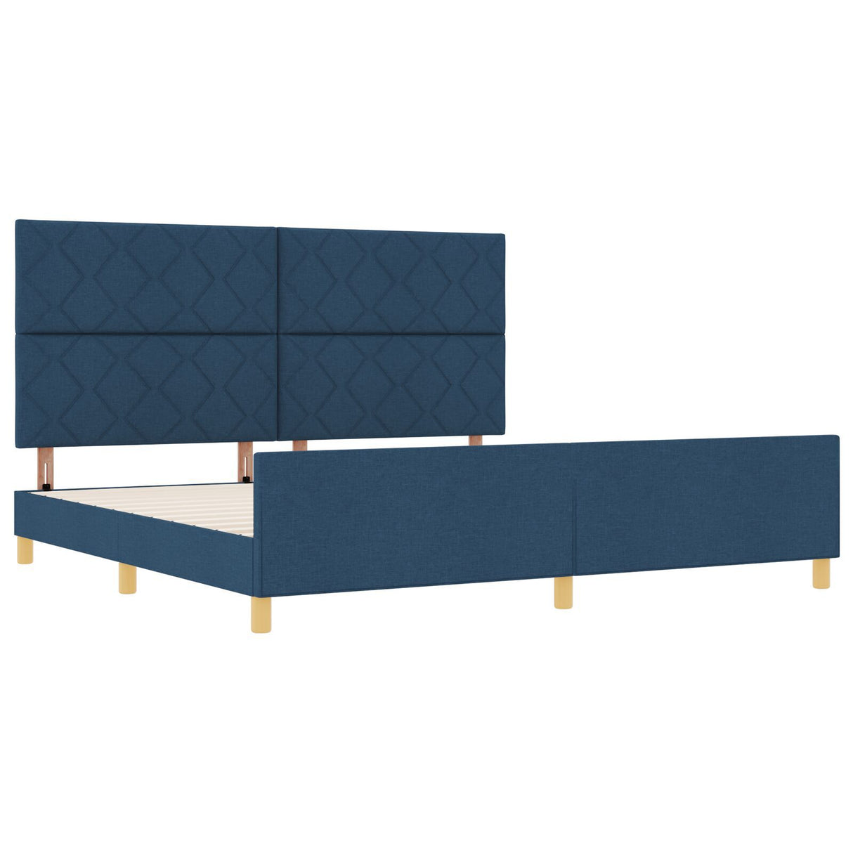 Bed Frame Blue 200X200 Cm Fabric