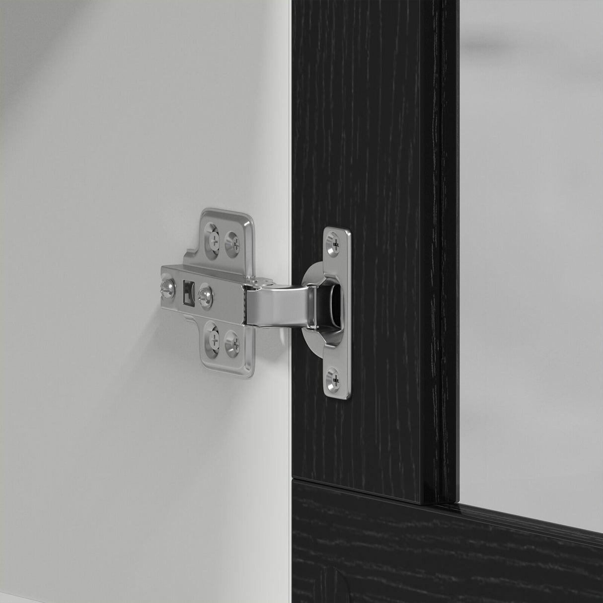 Black Oak Hanging Glass Cabinet 80X31X60 Cm Made From Engineered Wood