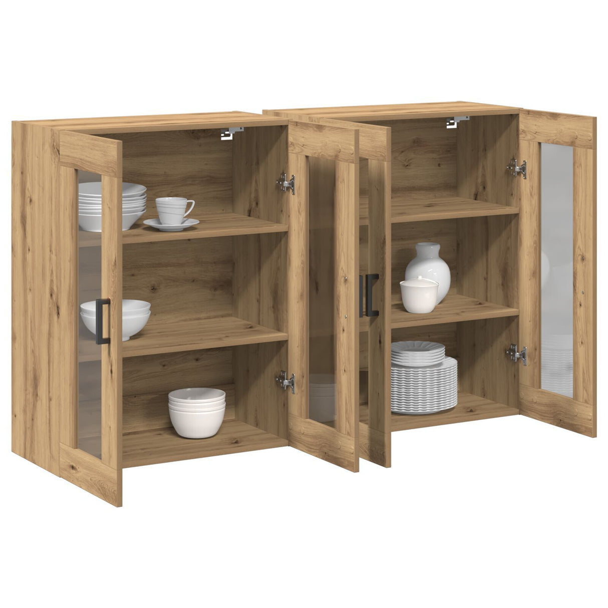 Wall Mounted Cabinets 2 Pcs Artisan Oak 69,5X34X90 Cm Engineered Wood
