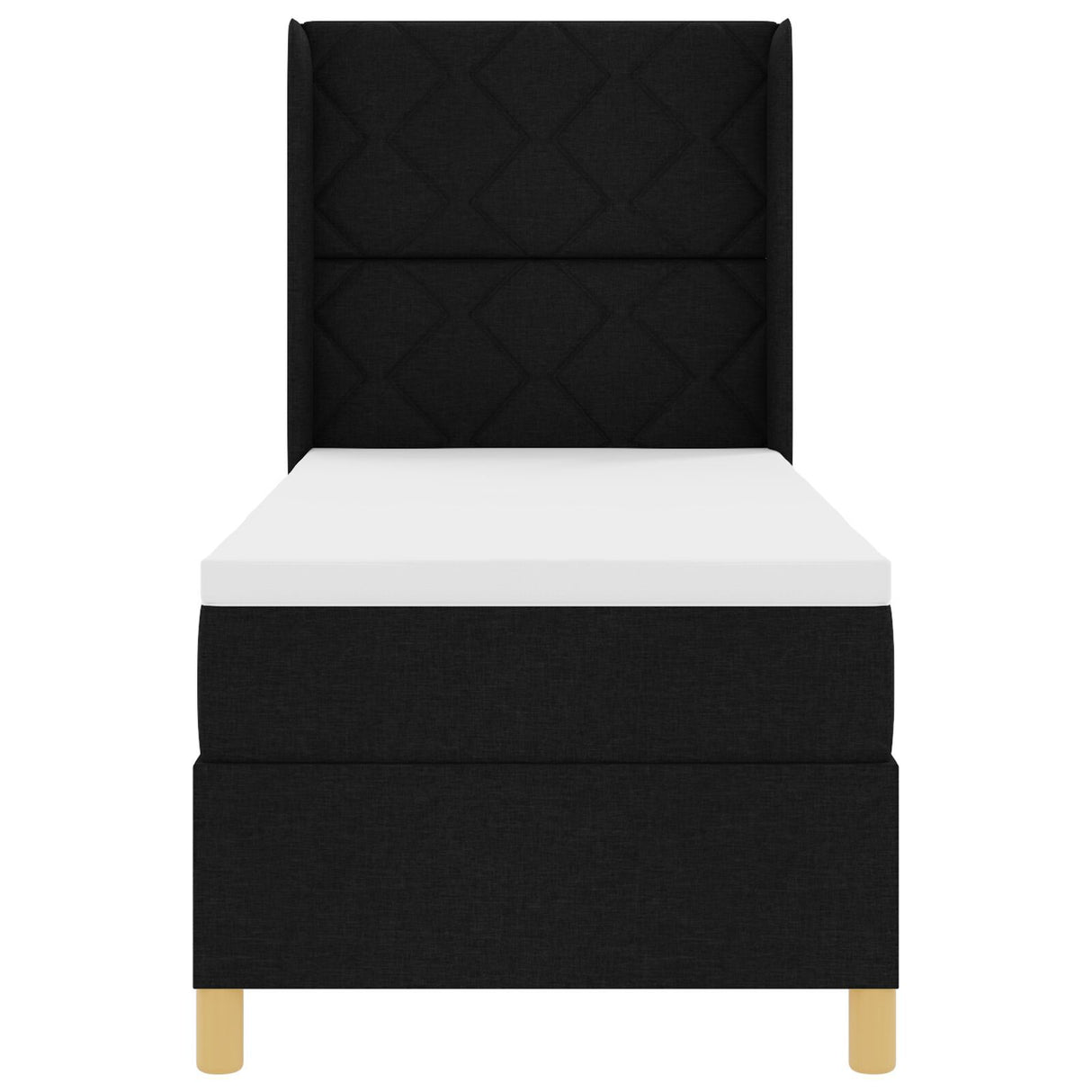 Box Spring Bed With Mattress Black 80X200 Cm Fabric