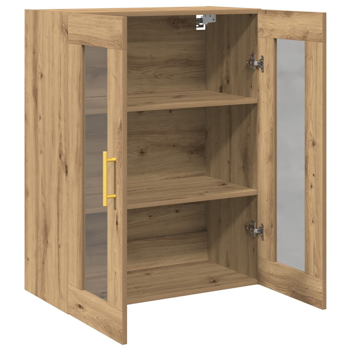 Wall-Mounted Cabinet With Glass Doors Artisan Oak 69,5X34X90 Cm
