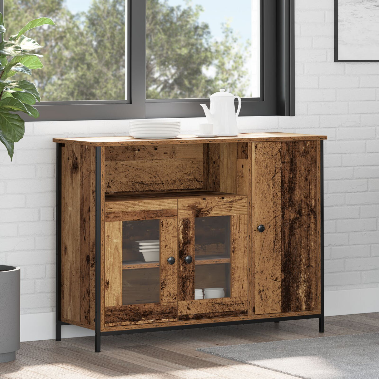Sideboard Old Wood 100X35X75 Cm Engineered Wood