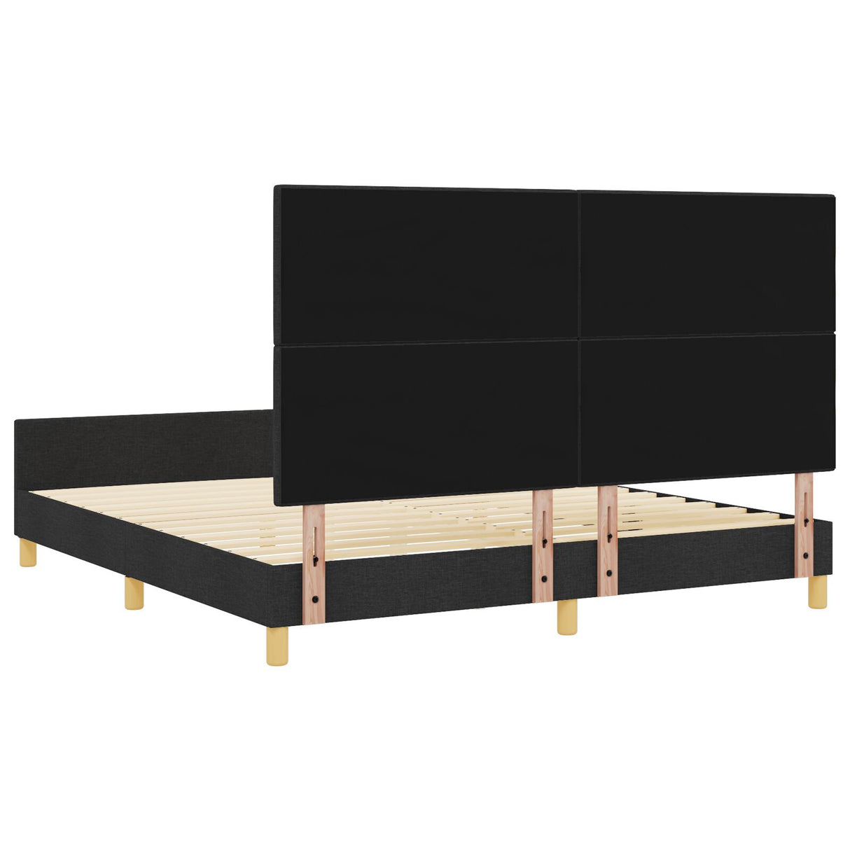 Bed Frame Black 180X200 Cm Fabric