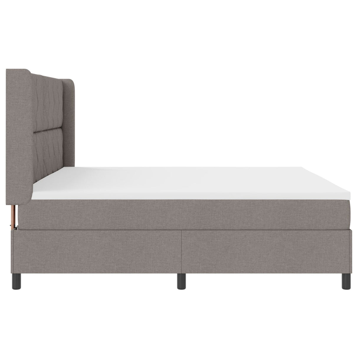 Box Spring Bed With Mattress - Taupe, 200X200 Cm, Fabric