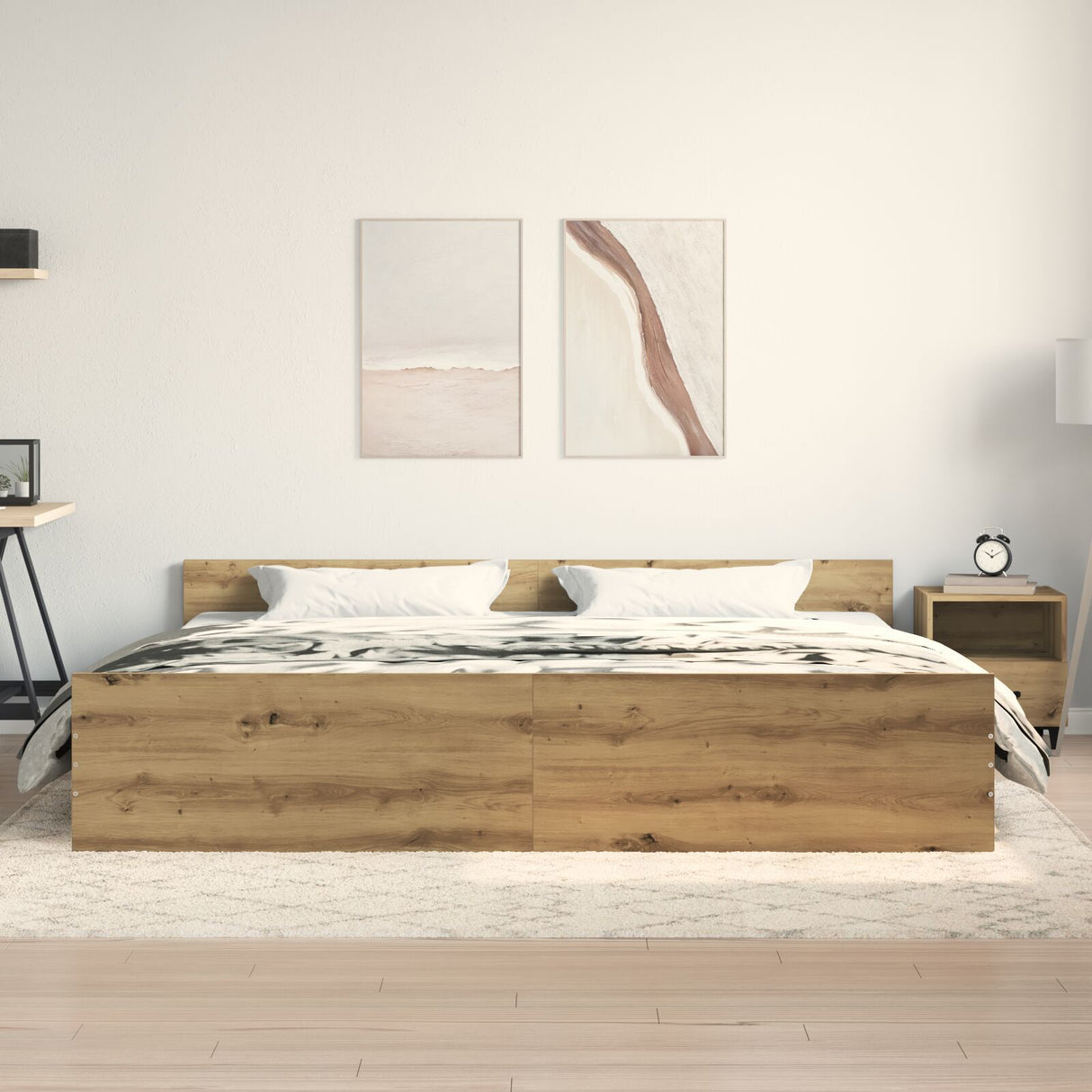 Bed Frame Artisan Oak 200X200 Cm Engineered Wood