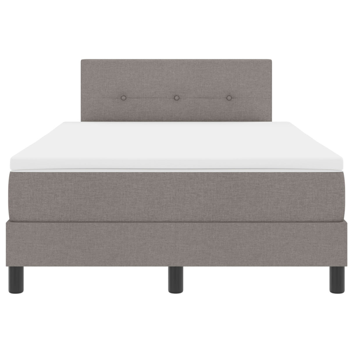 Box Spring Bed With Mattress & Led Taupe 120X190 Cm Fabric