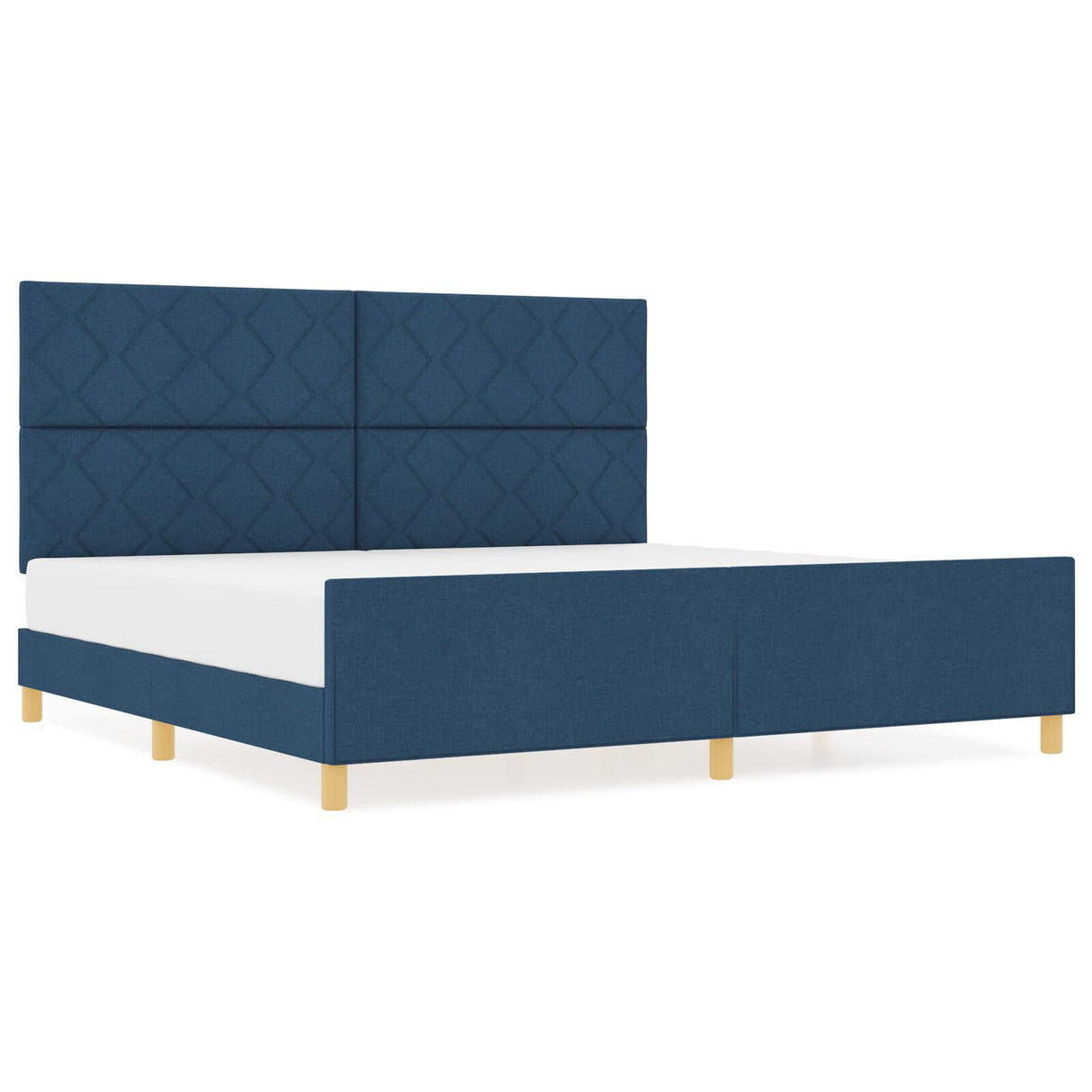Bed Frame Blue 200X200 Cm Fabric