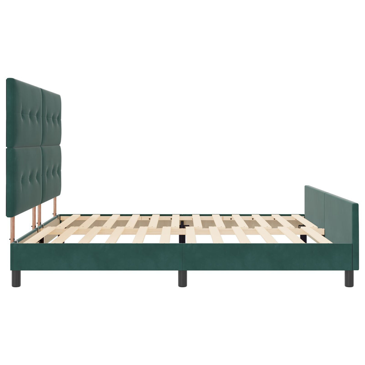 Bed Frame Dark Green 200X200 Cm Velvet